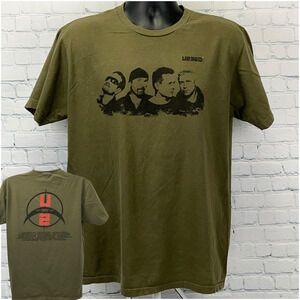 U2 360 Degrees Tour 2009 T Shirt Concert Rock Band Tee Green Unisex L Large